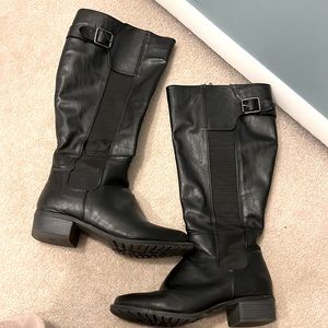 Black Riding Boots, Size 8 Wide Calf